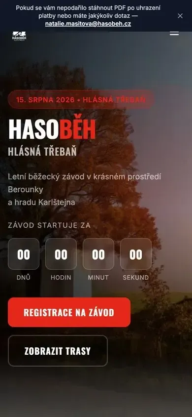 Web Hasoběh na mobilu